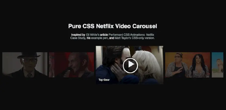 Example of a Carousel Header - Netflix